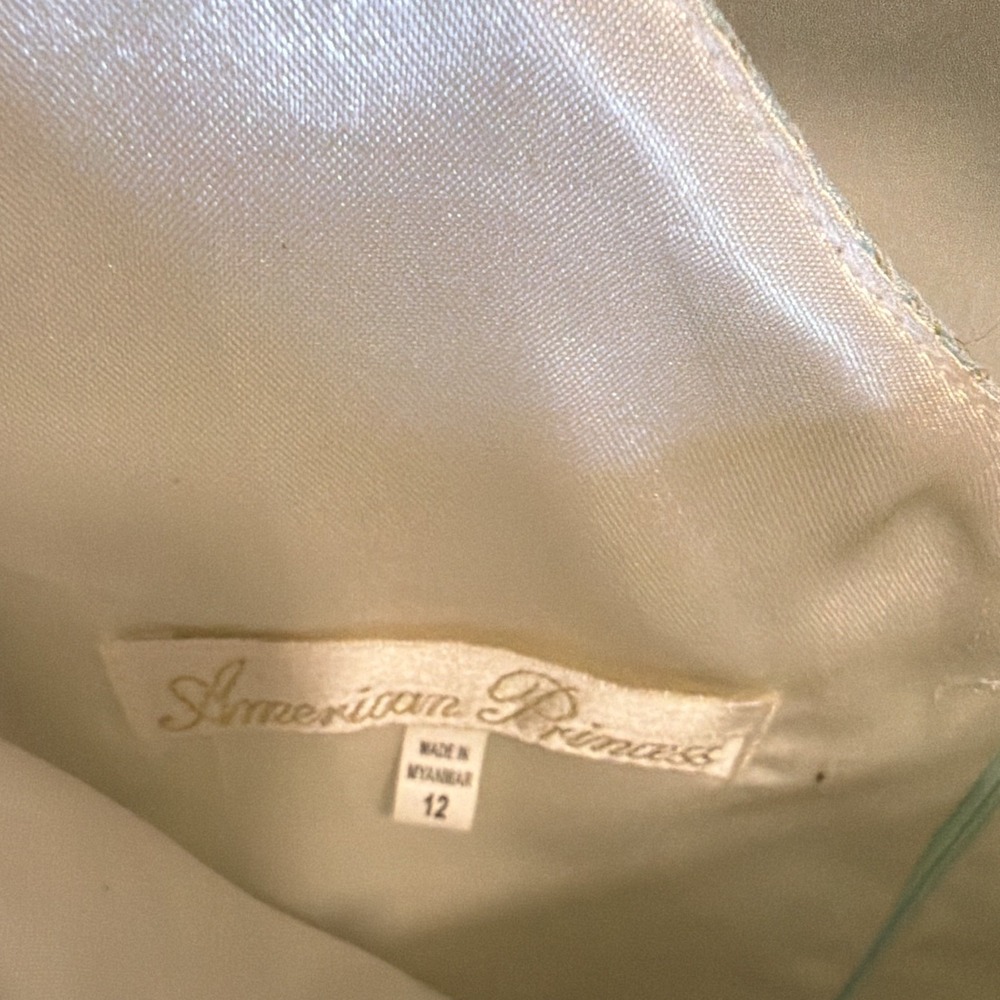 American Princess Girls Dress Size 12 Ivory/Light Blue Formal - Picture 9 of 11